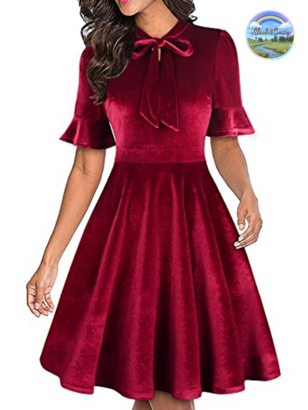 Women Summer Floral Ruffle Sleeve Wear to Work Wedding Guest Party Dress